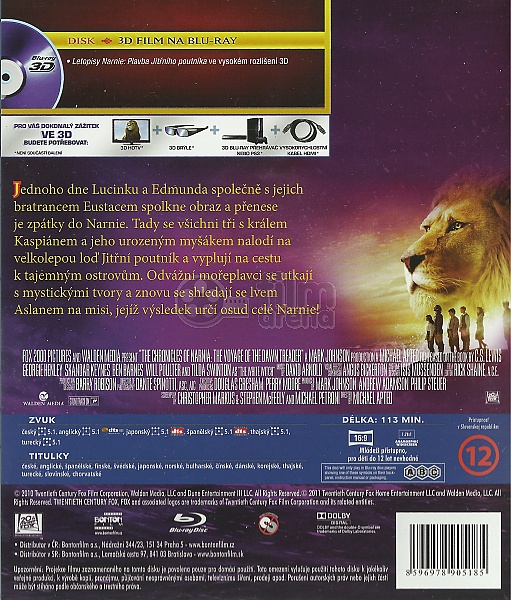  The Chronicles of Narnia / Chapter 3: King Aslan and the  Magical Island 3D / 2D Blu-ray Set (Set of 2) : Movies & TV