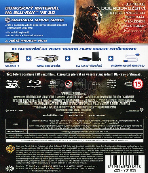 Wrath of The Titans 3d 2d Blu-ray Region for sale online