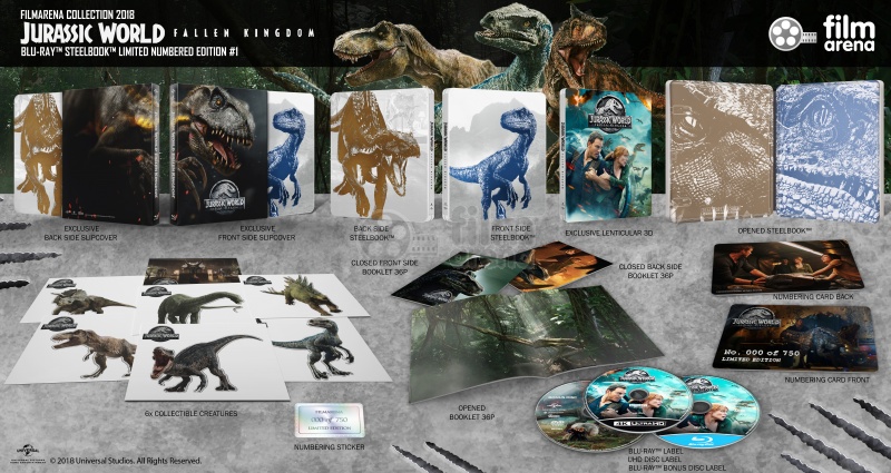 Fac 106 Jurassic World Fallen Kingdom Steelbook Version 1 Blue Indoraptor Fullslip Lenticular Magnet Edition 1 Steelbook Limited Collector S Edition Numbered 4k Ultra Hd Blu Ray Dvd