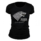 T-SHIRT GAME OF THRONES - "Winter is coming" women's, black L (Merchandise)